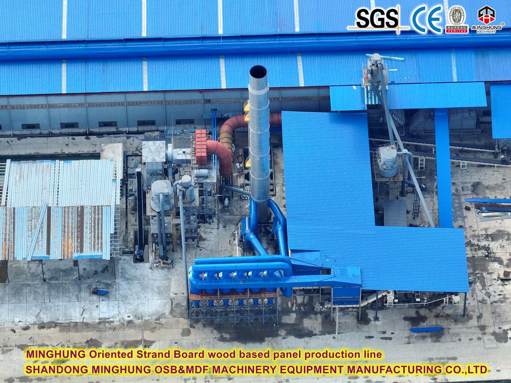 MINGHUNG Oriented Strand Board wood based panel production line MINGHUNG Linha de produção de painel baseada em madeira orientada para madeira orientada