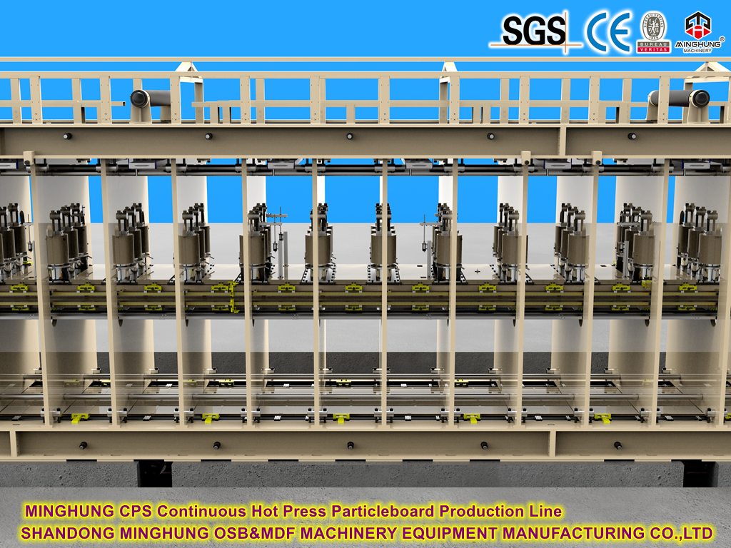 CPS Continuous Hot Pressing Particleboard Production Line CPS Linha de produção de partículas que prensagem a quente contínua