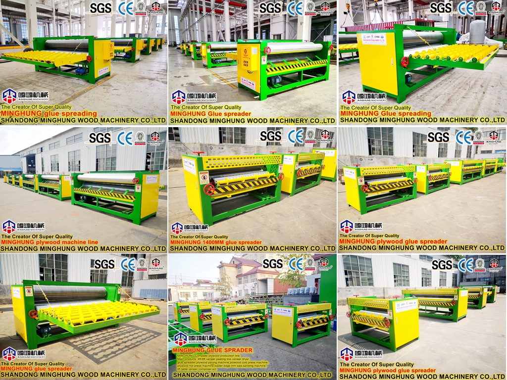 plywood gluing spreading A colagem de madeira compensada