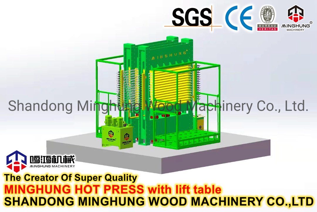 Prensa a Quente de Folheado de Madeira Compensada Multicamada para Laminação de Melamina