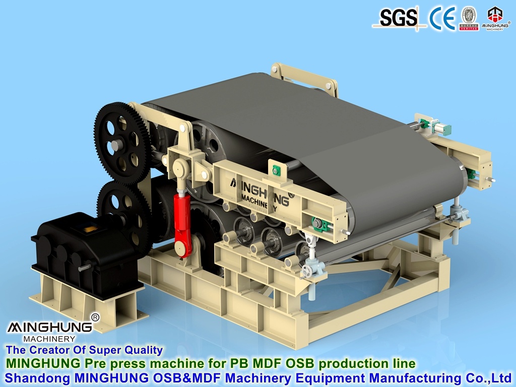 Máquina de pré-prensa Minghung para linha de produção de MDF PB OSB