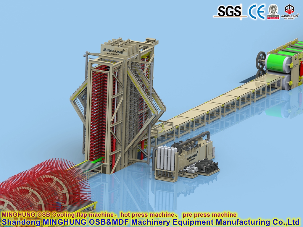 MINGHUNG Máquina de pré-impressão a quente com estrutura de resfriamento OSB