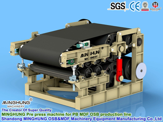 Equipamento de produção de aglomerado de aglomerado OSB MDF HDF: Máquina de prensagem a quente de pré-prensa contínua de múltiplos rolos 