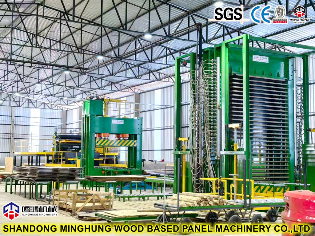 MINGHUNG Linha de prensa de madeira compensada