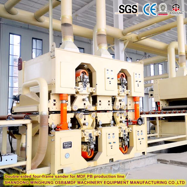 Máquina de lixamento de quatro quadros de dupla face para MDF PB Production Line
