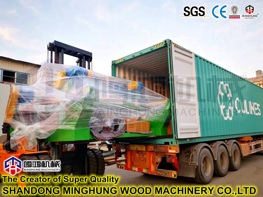 carregamento da máquina de folheado