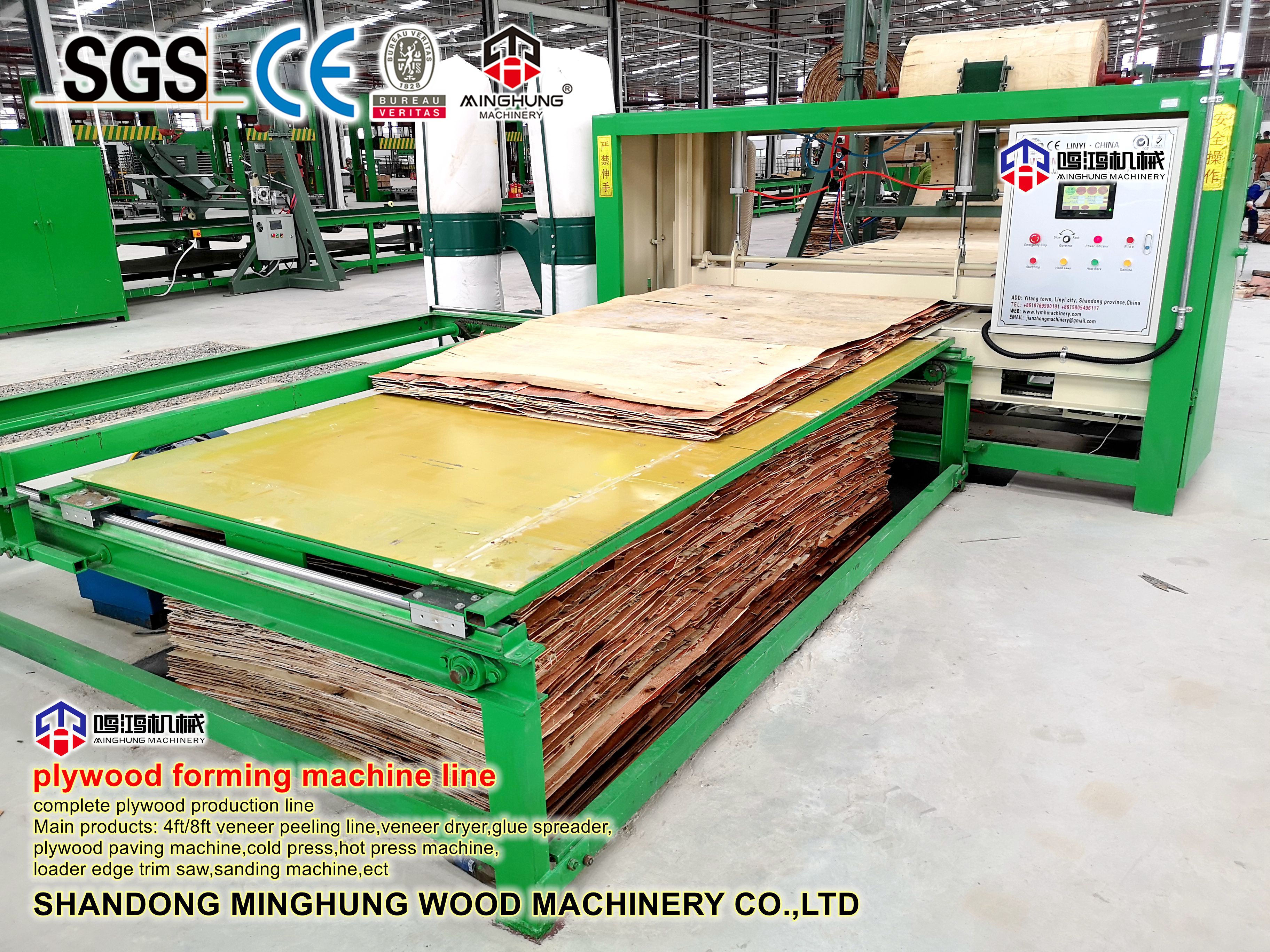 MINGHUNGlinha de máquina de pavimentação de folheado de madeira compensada