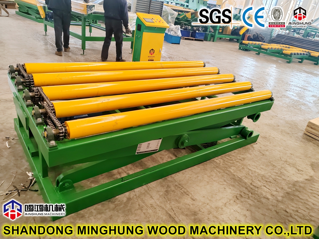 mesa elevatória com rolos motorizados