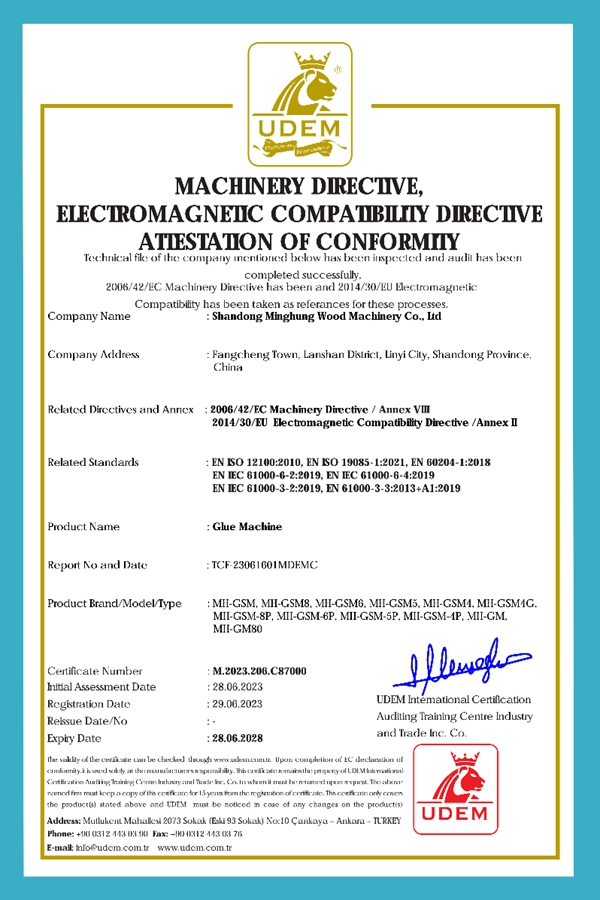 Certificado de m&aacute;quina de cola