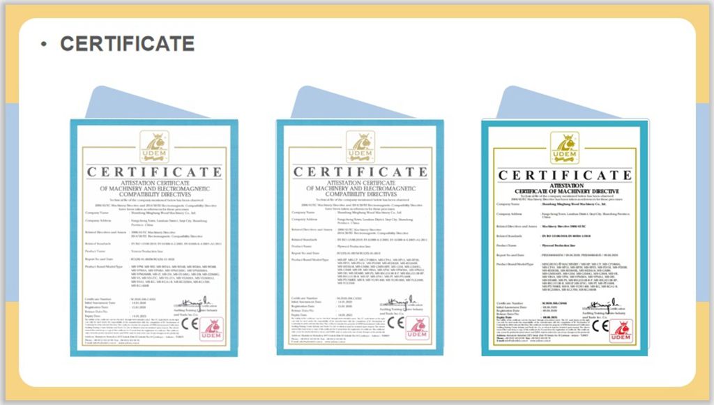 Certificado CE de máquina de compensado da China MINGHUNG