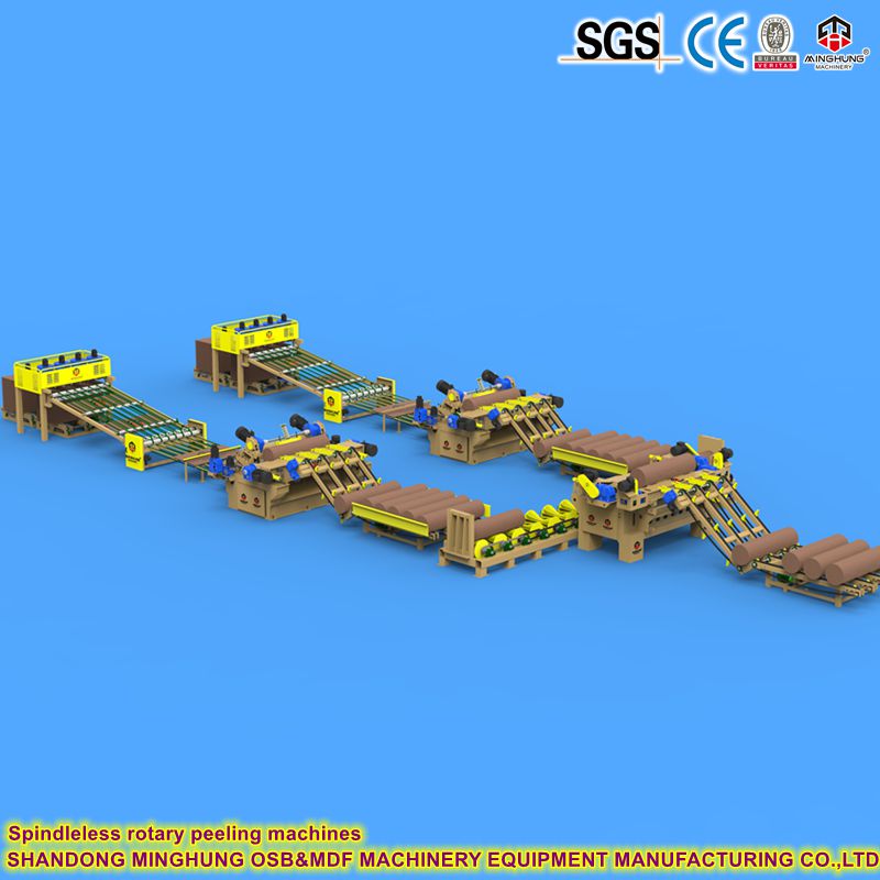 Spindleless rotary peeling machines Máquinas descascadoras rotativas sem fuso