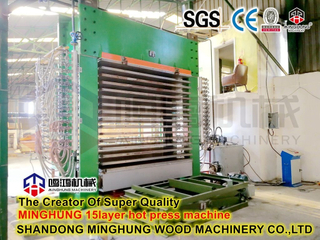 Máquina de prensagem a quente de madeira compensada CNC totalmente automática com 15 aberturas