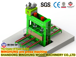 Processo de máquina de prensagem a frio de madeira compensada