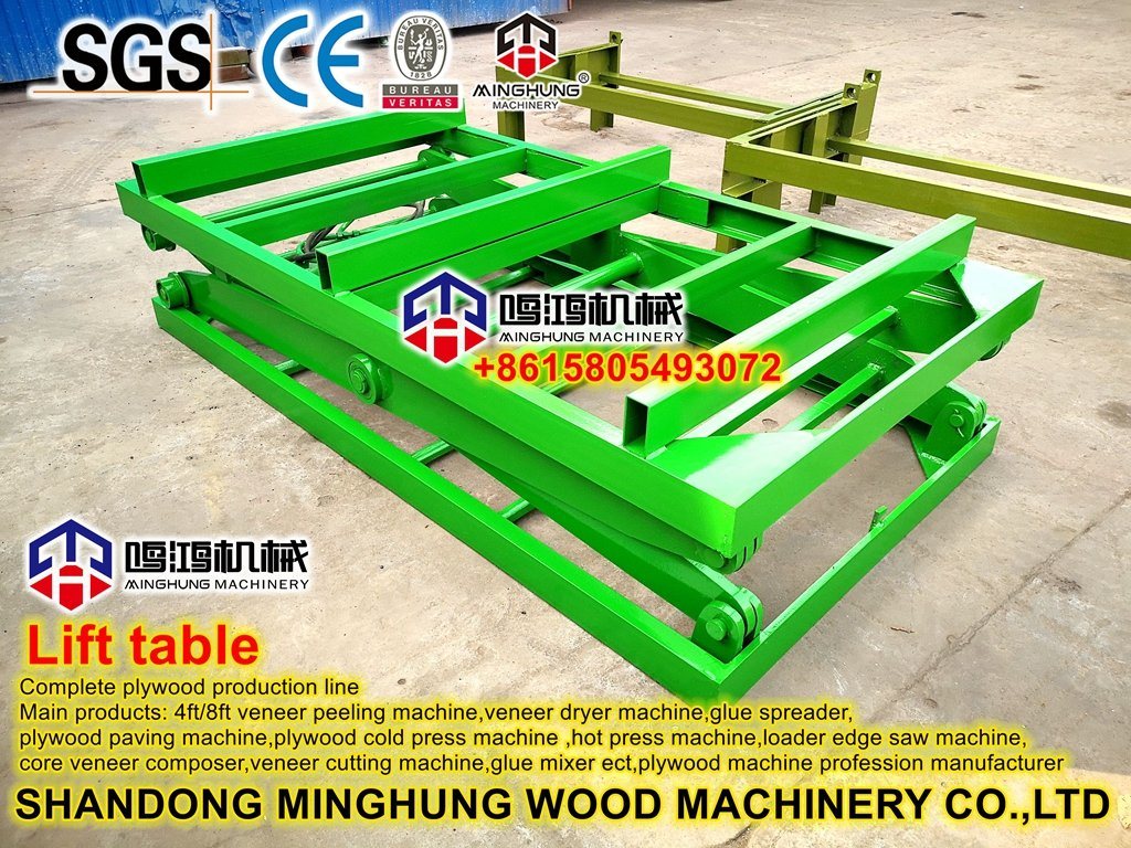 Table hidráulico-lift-table-com-roller-veyor-for-wowood-layup