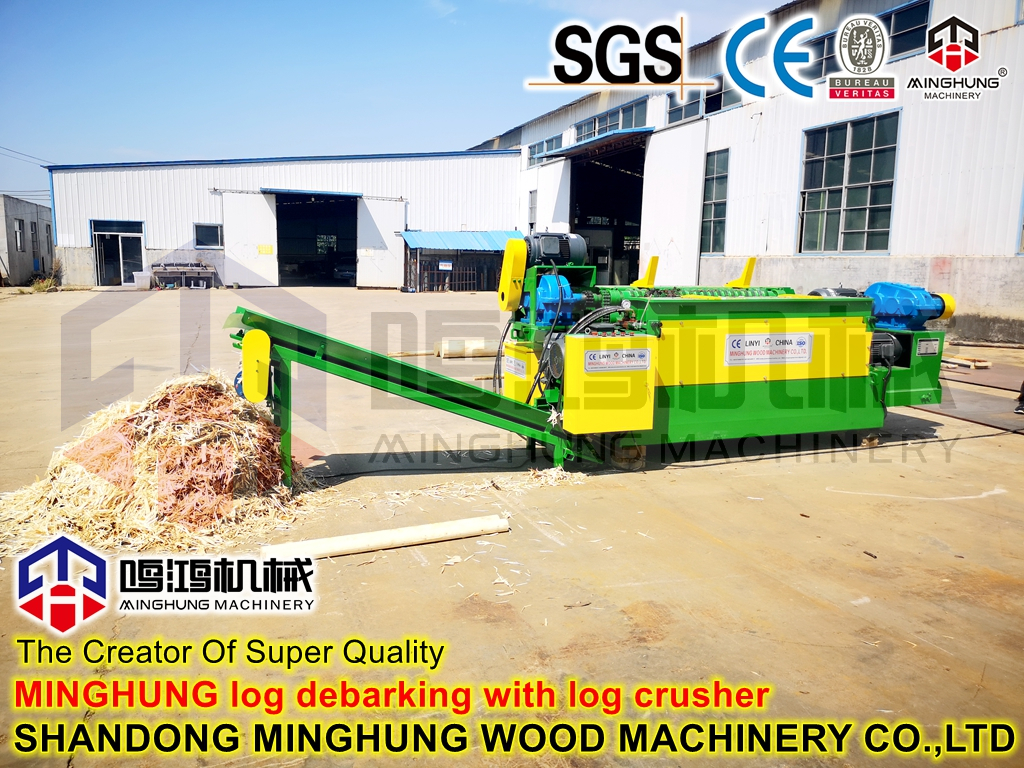 descascamento de toras com triturador de toras