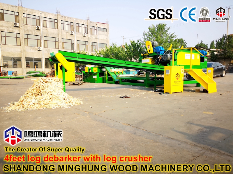Descascador de toras de 4 pés com triturador de toras