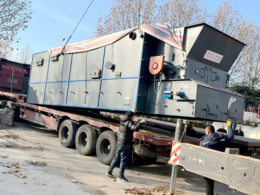 entrega de caldeira a &oacute;leo de transfer&ecirc;ncia de calor 