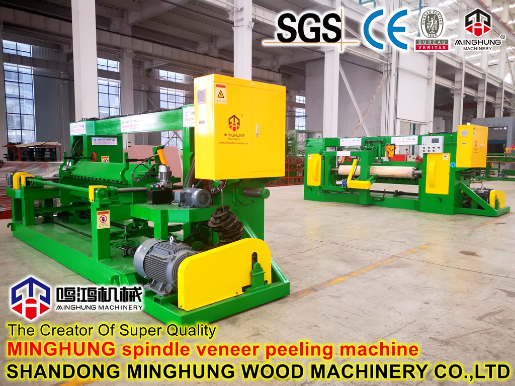 torno de descascamento de folheado spingle