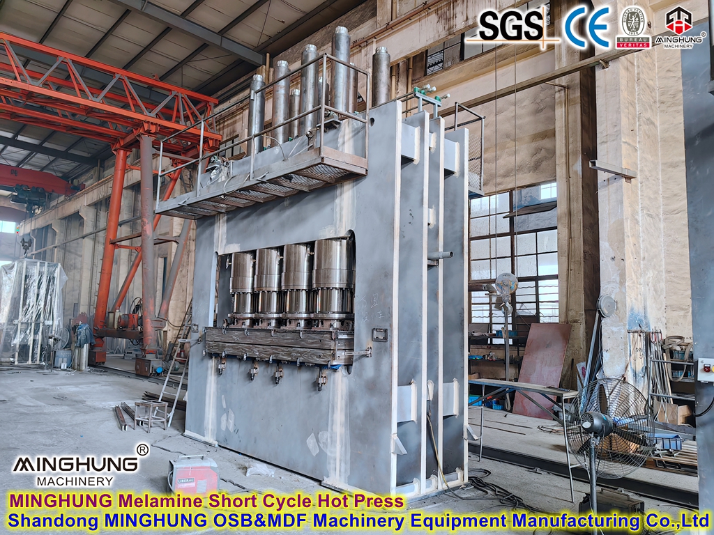 Prensa quente de ciclo curto de melamina