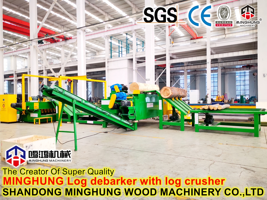 Descascador de toras com triturador de toras e 