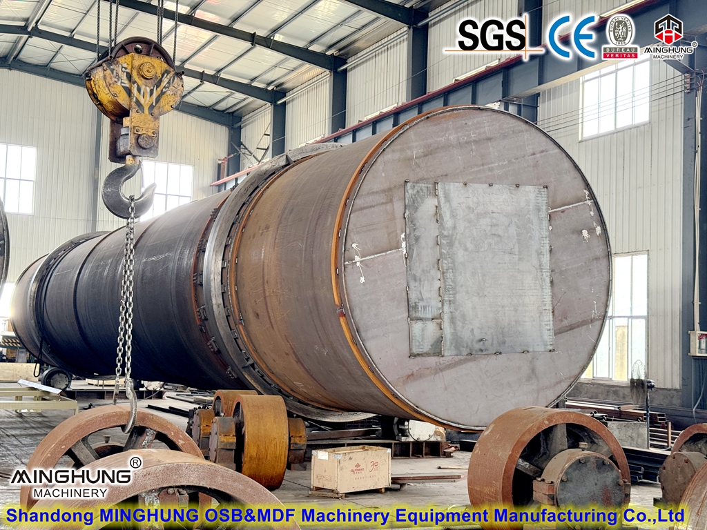 secador de tambor rotativo para fios de cavacos