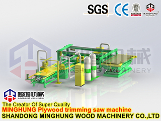 Máquina de corte de bordas para compensado para produção de compensado